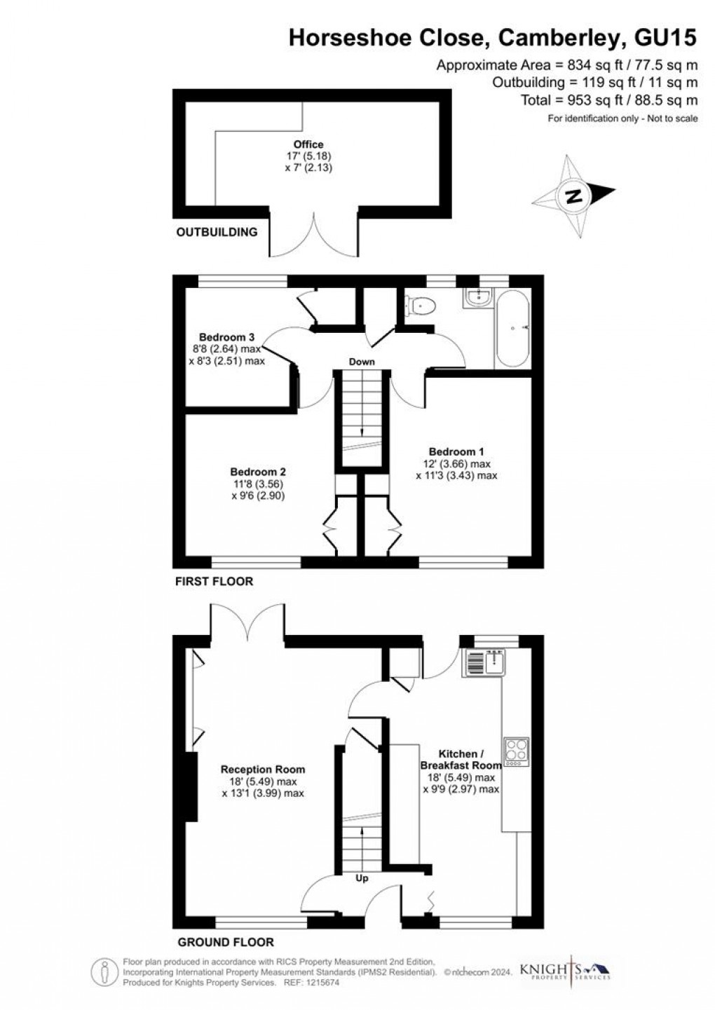 Floorplan for Horseshoe Close, Camberley