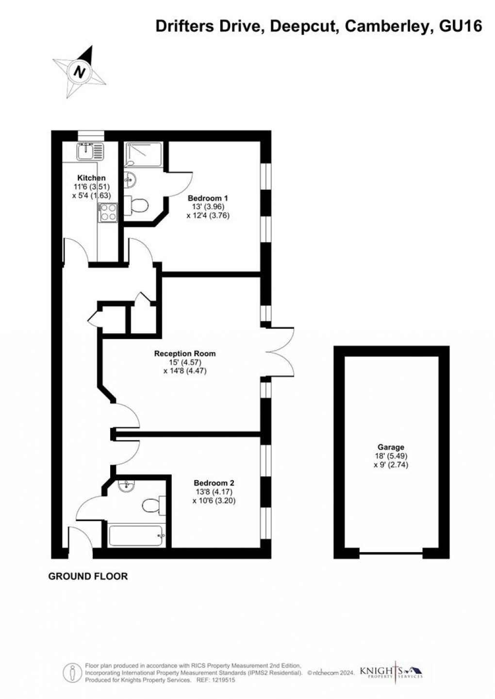 Floorplan for Drifters Drive, Deepcut, Camberley