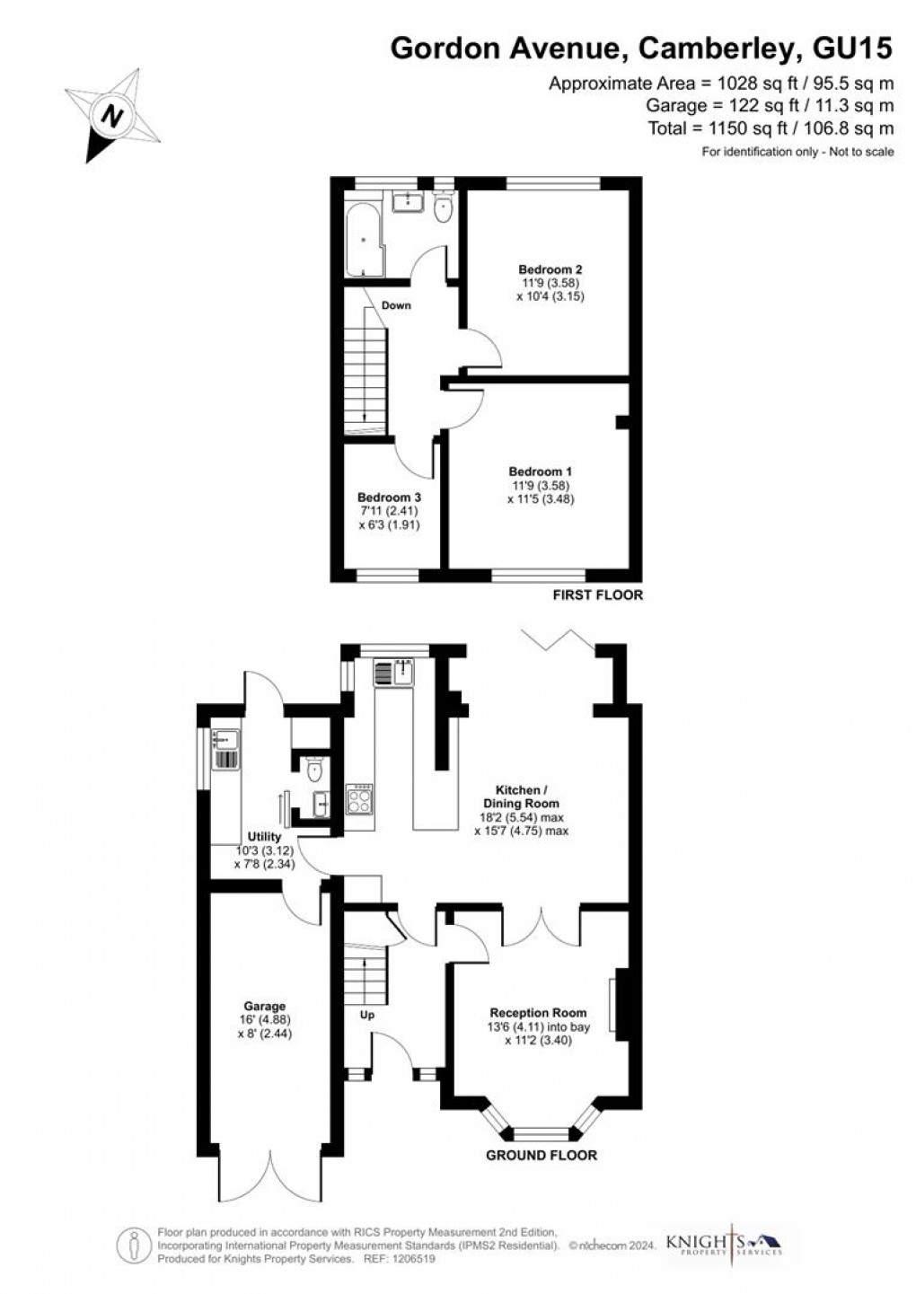 Floorplan for Gordon Avenue, Camberley