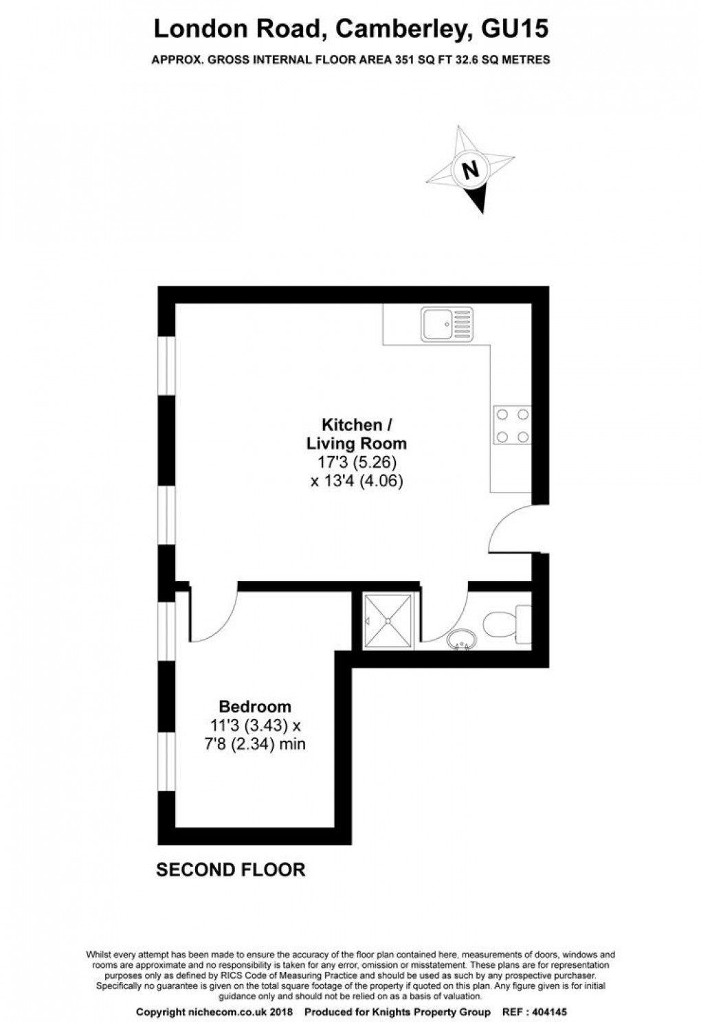 Floorplan for London Heights, London Road, Camberley