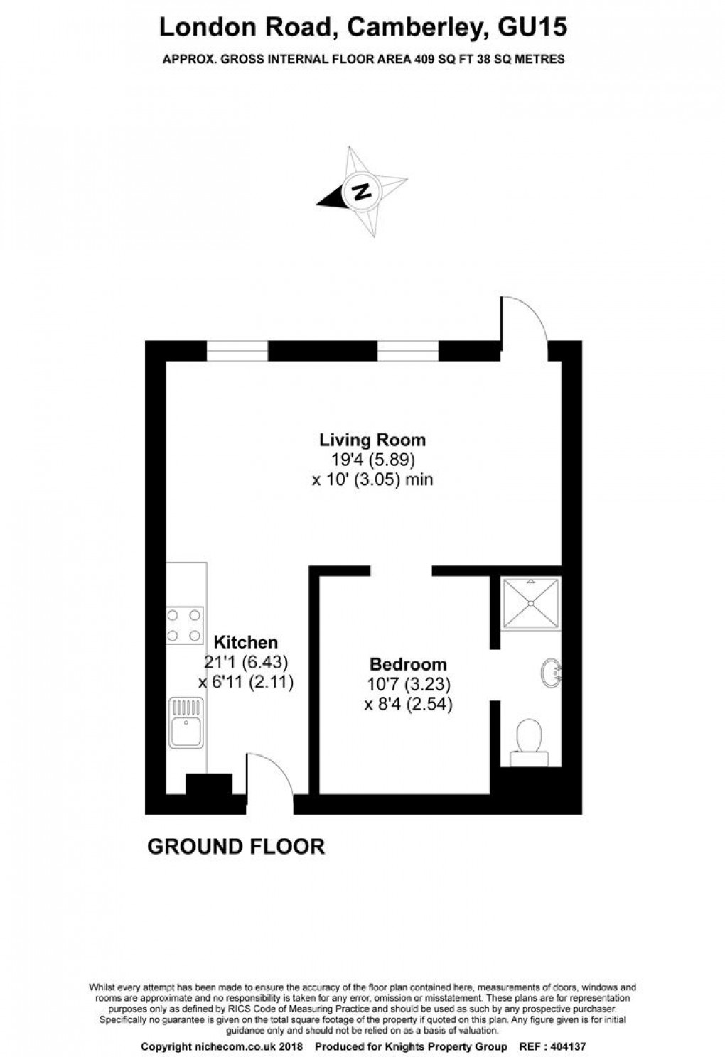 Floorplan for London Heights, London Road, Camberley