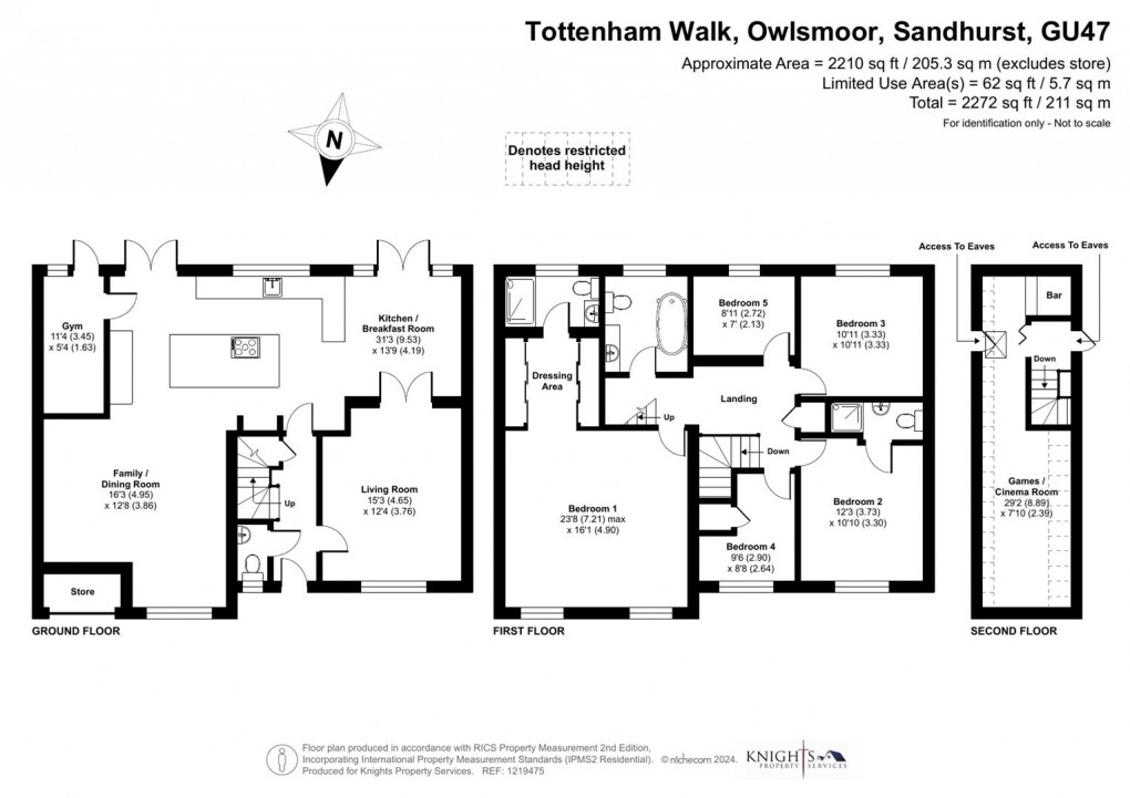 Floorplan for Tottenham Walk, Owlsmoor, Sandhurst