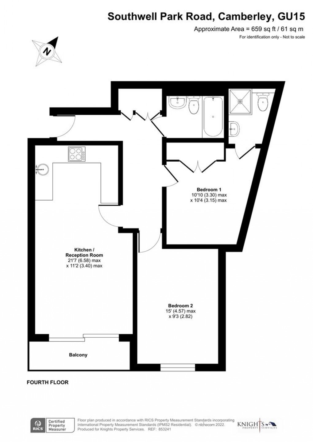 Floorplan for The Courtyard, Southwell Park Road, Camberley