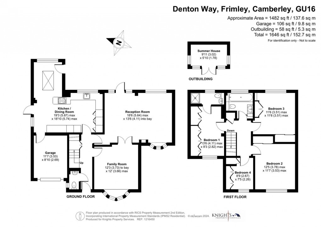 Floorplan for Denton Way, Frimley, Camberley