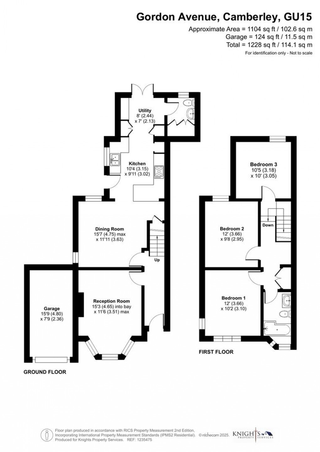 Floorplan for Gordon Avenue, Camberley