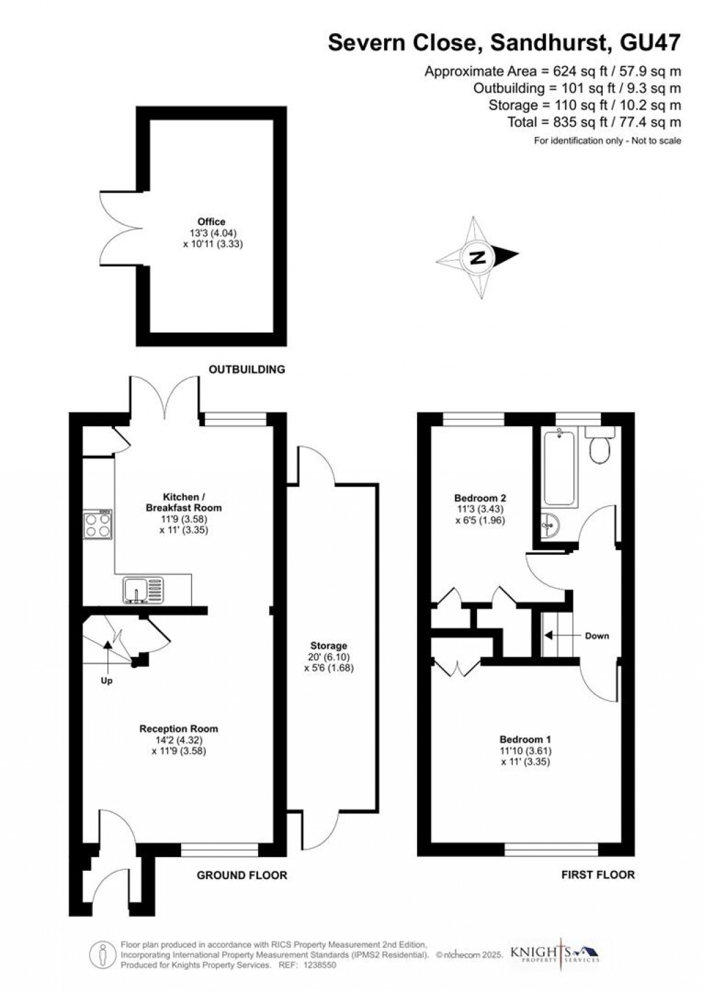 Floorplan for Severn Close, Sandhurst
