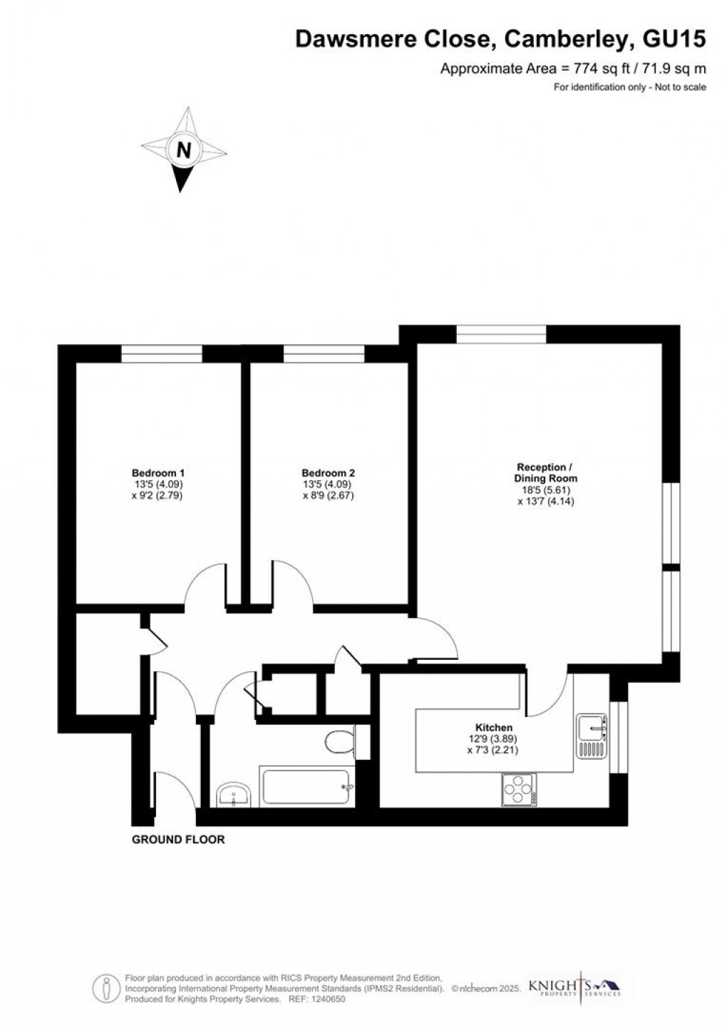 Floorplan for Dawsmere Close, Camberley