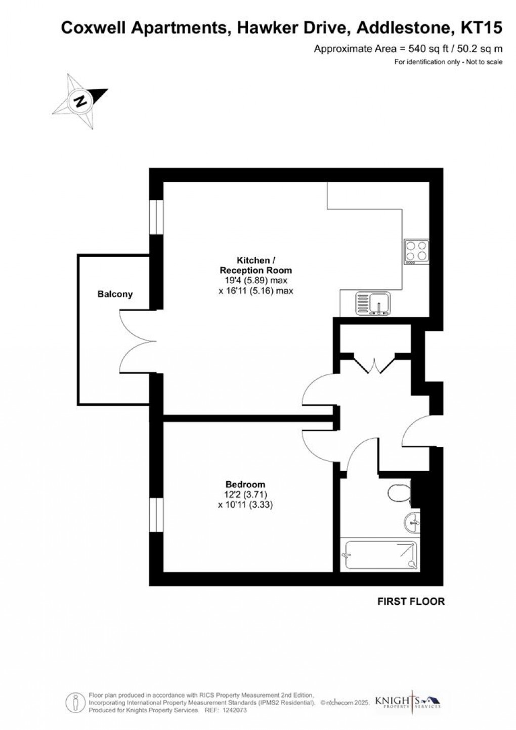 Floorplan for Coxwell Apartments, Hawker Drive, Addlestone