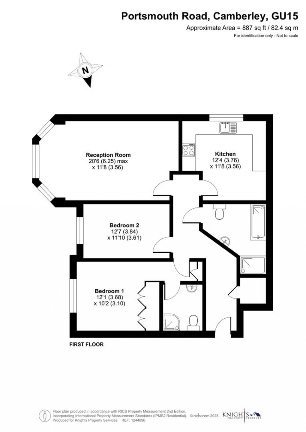 Floorplan for Crawley Rise, Portsmouth Road, Camberley