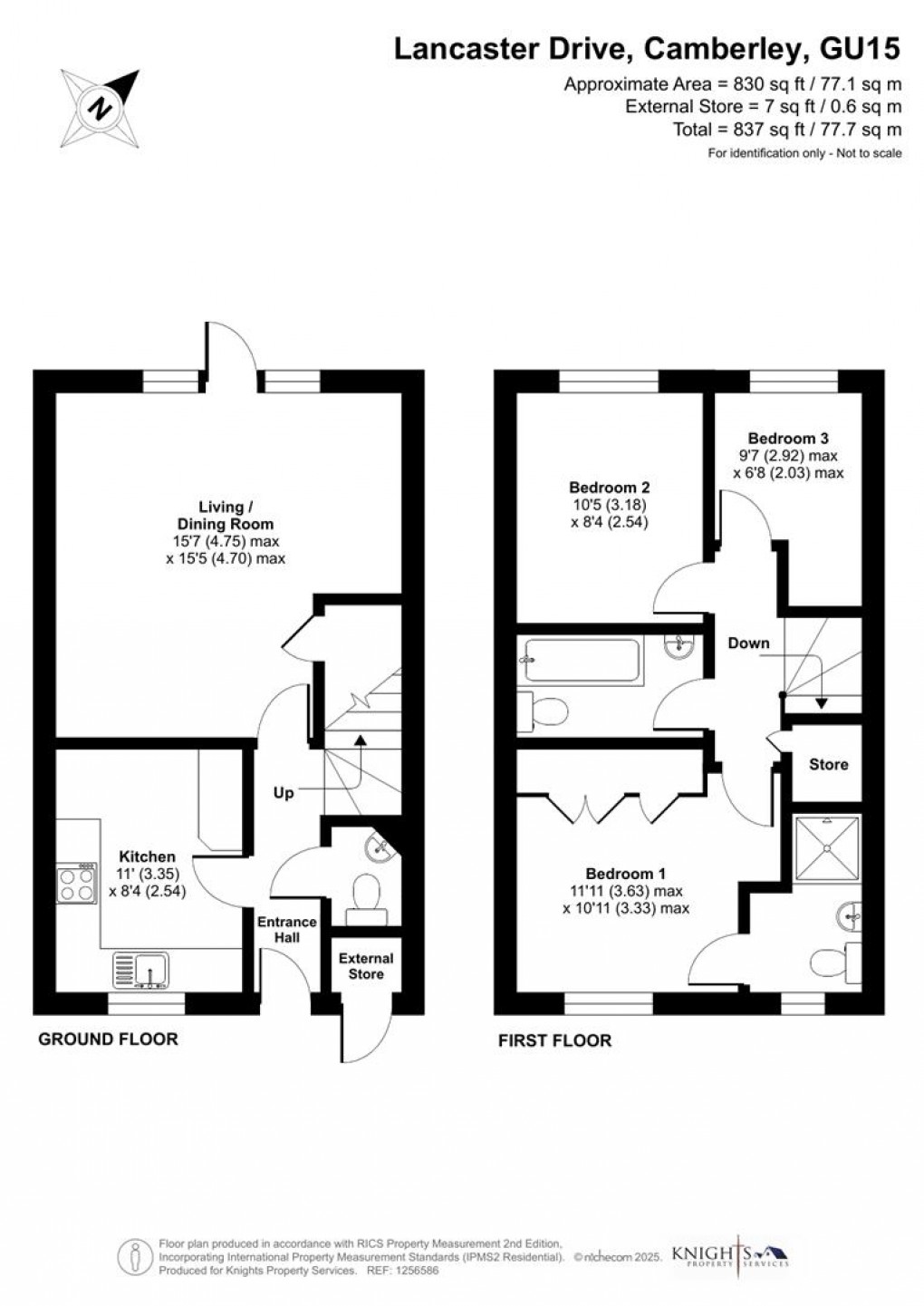 Floorplan for Lancaster Drive, Camberley