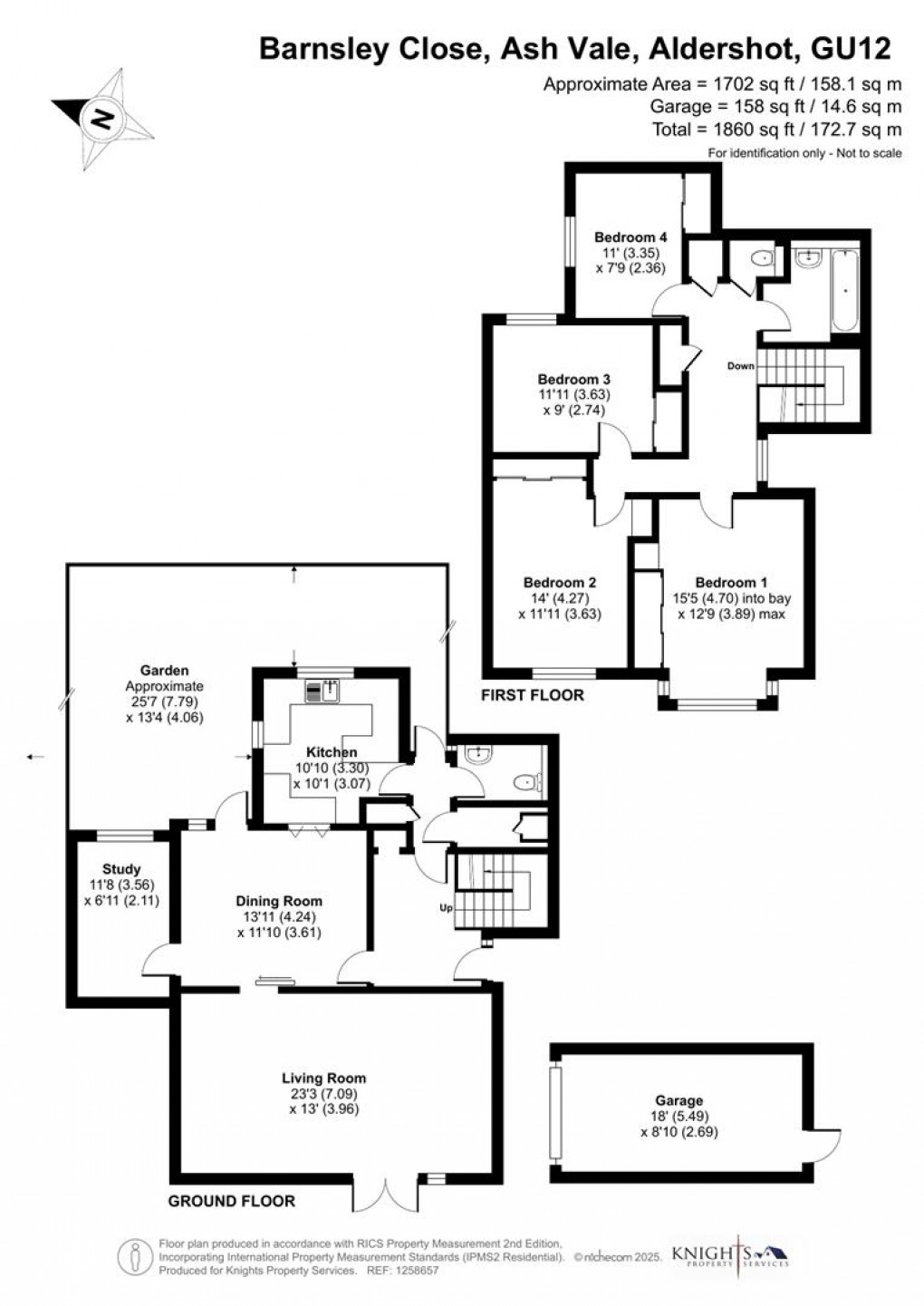 Floorplan for Barnsley Close, Ash Vale, Aldershot