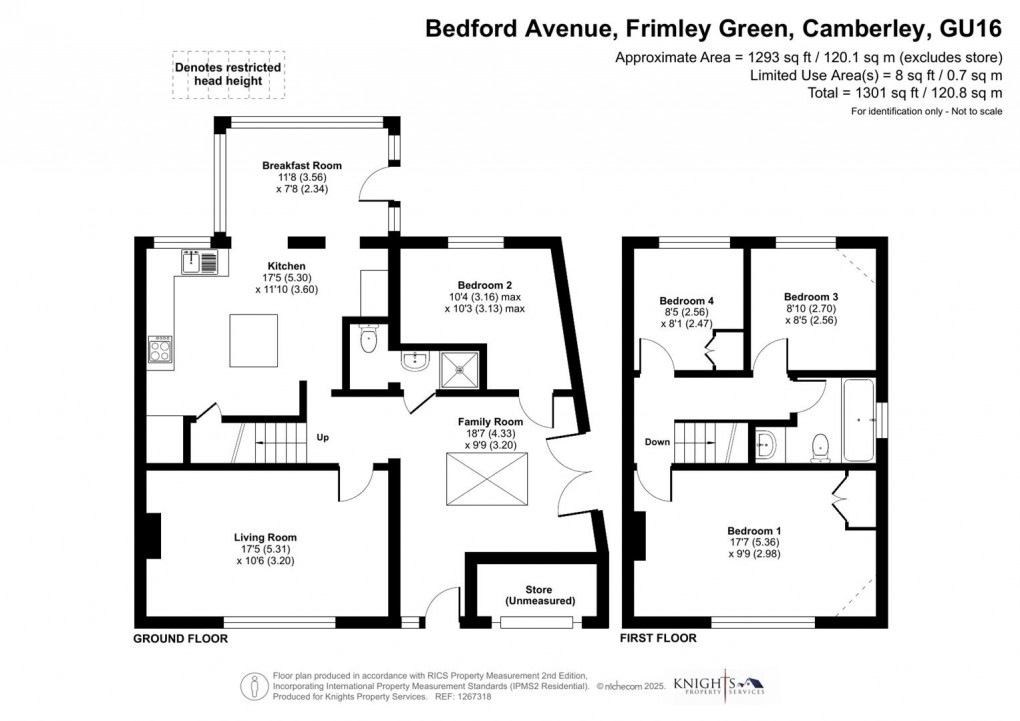Floorplan for Bedford Avenue, Frimley Green, Camberley