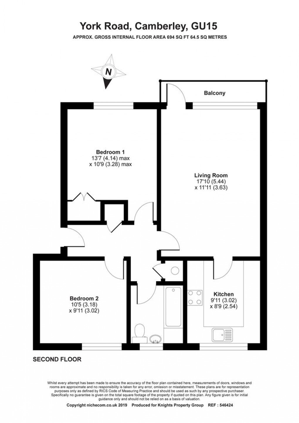 Floorplan for Minster Court, York Road, Camberley