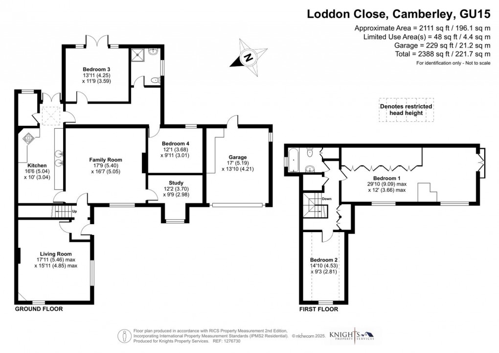 Floorplan for Loddon Close, Camberley