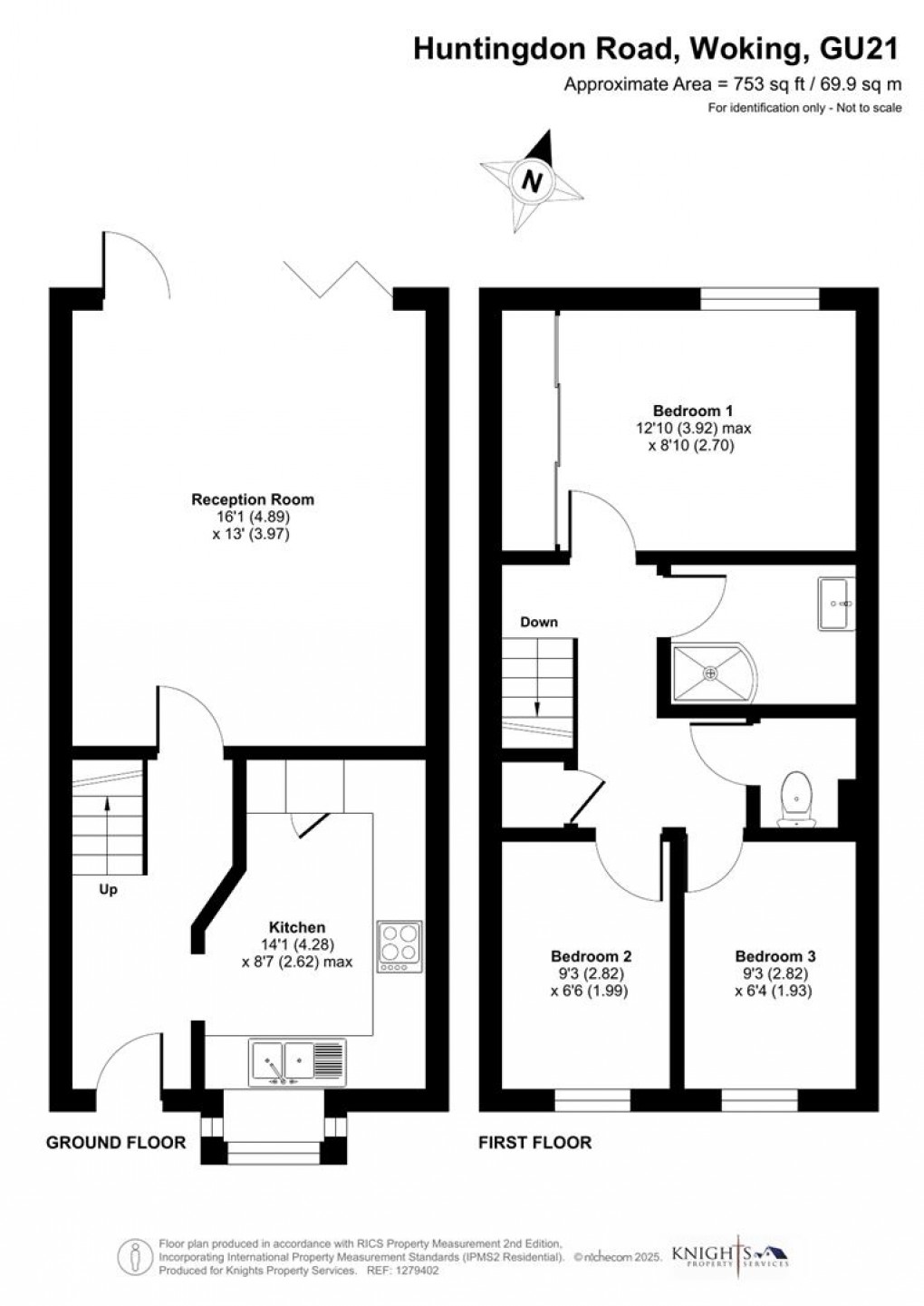 Floorplan for Huntingdon Road, Woking