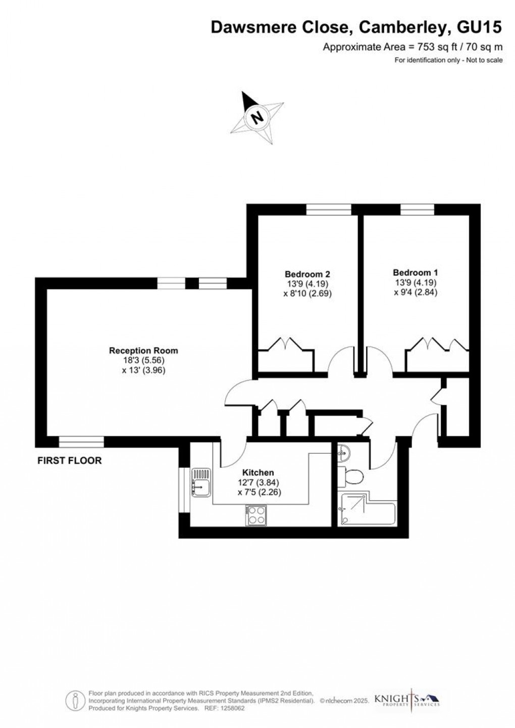 Floorplan for Dawsmere Close, Camberley