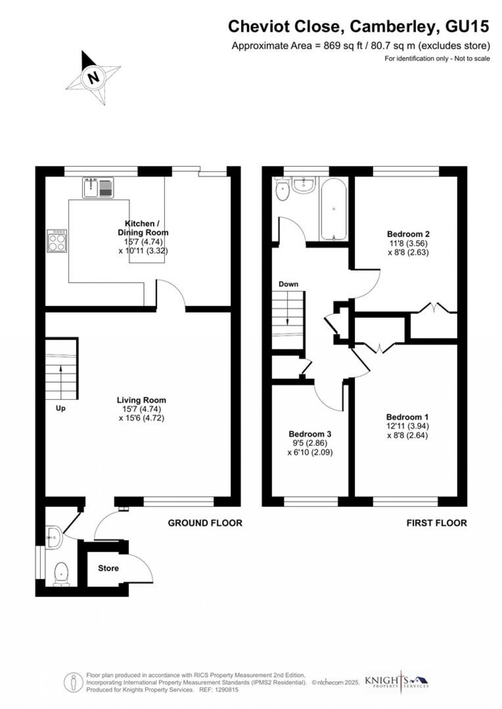Floorplan for Cheviot Close, Camberley