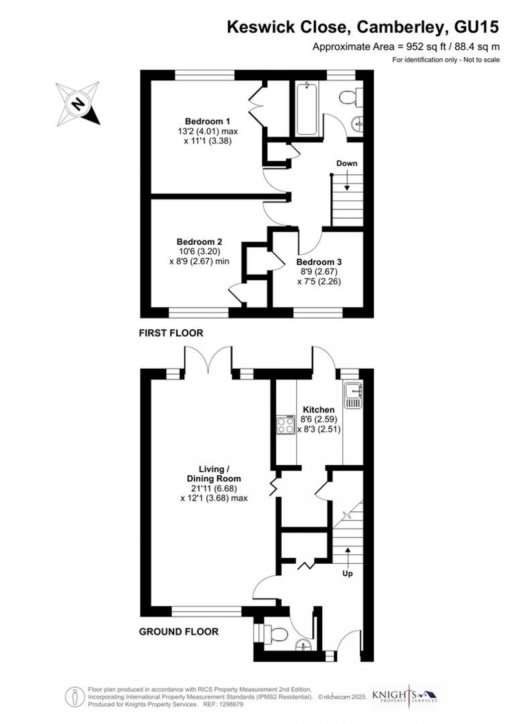 Floorplan for Keswick Close, Camberley