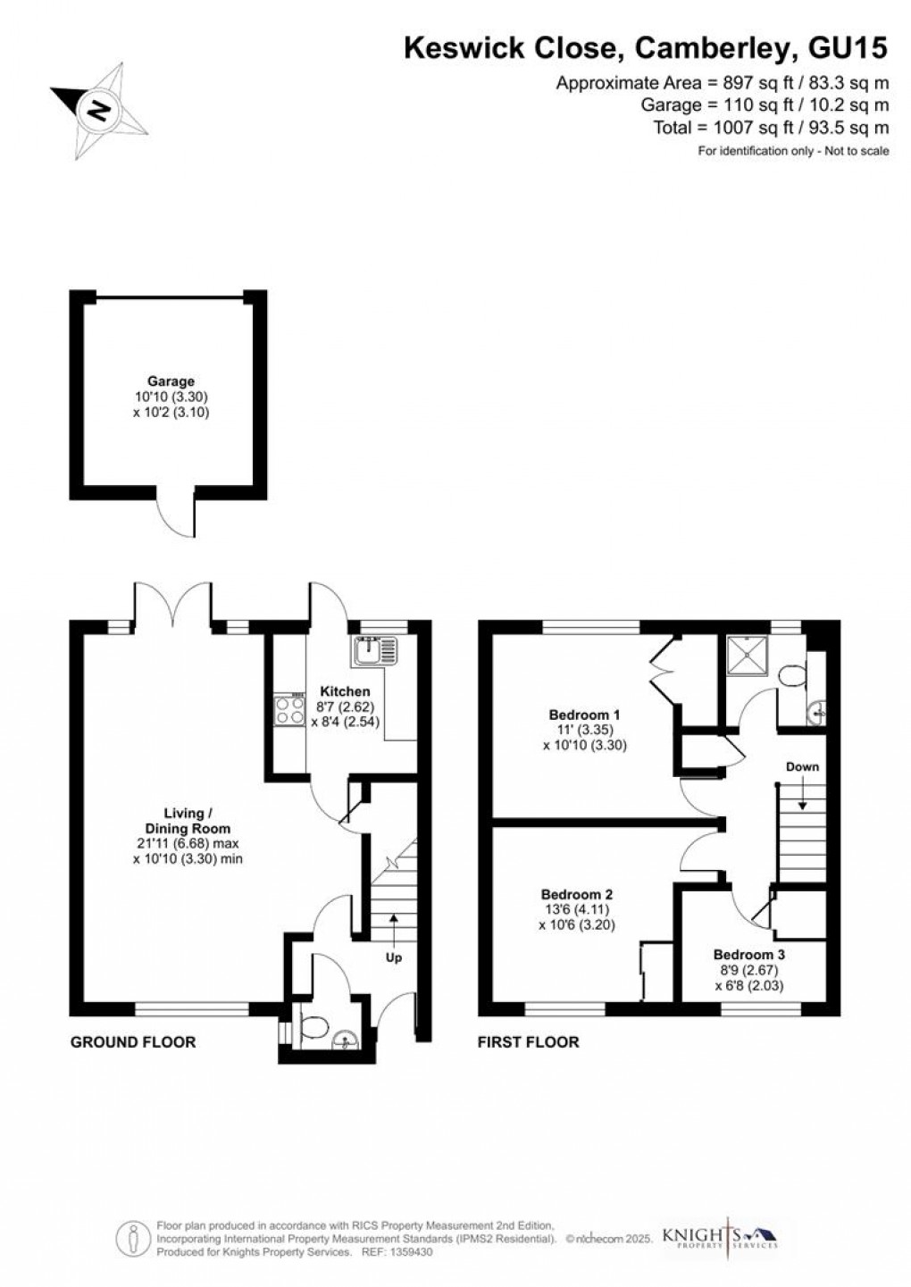 Floorplan for Keswick Close, Camberley