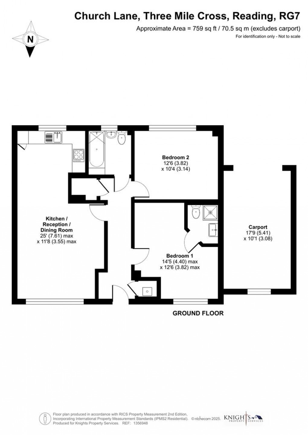 Floorplan for Roebuck House, Church Lane, Reading