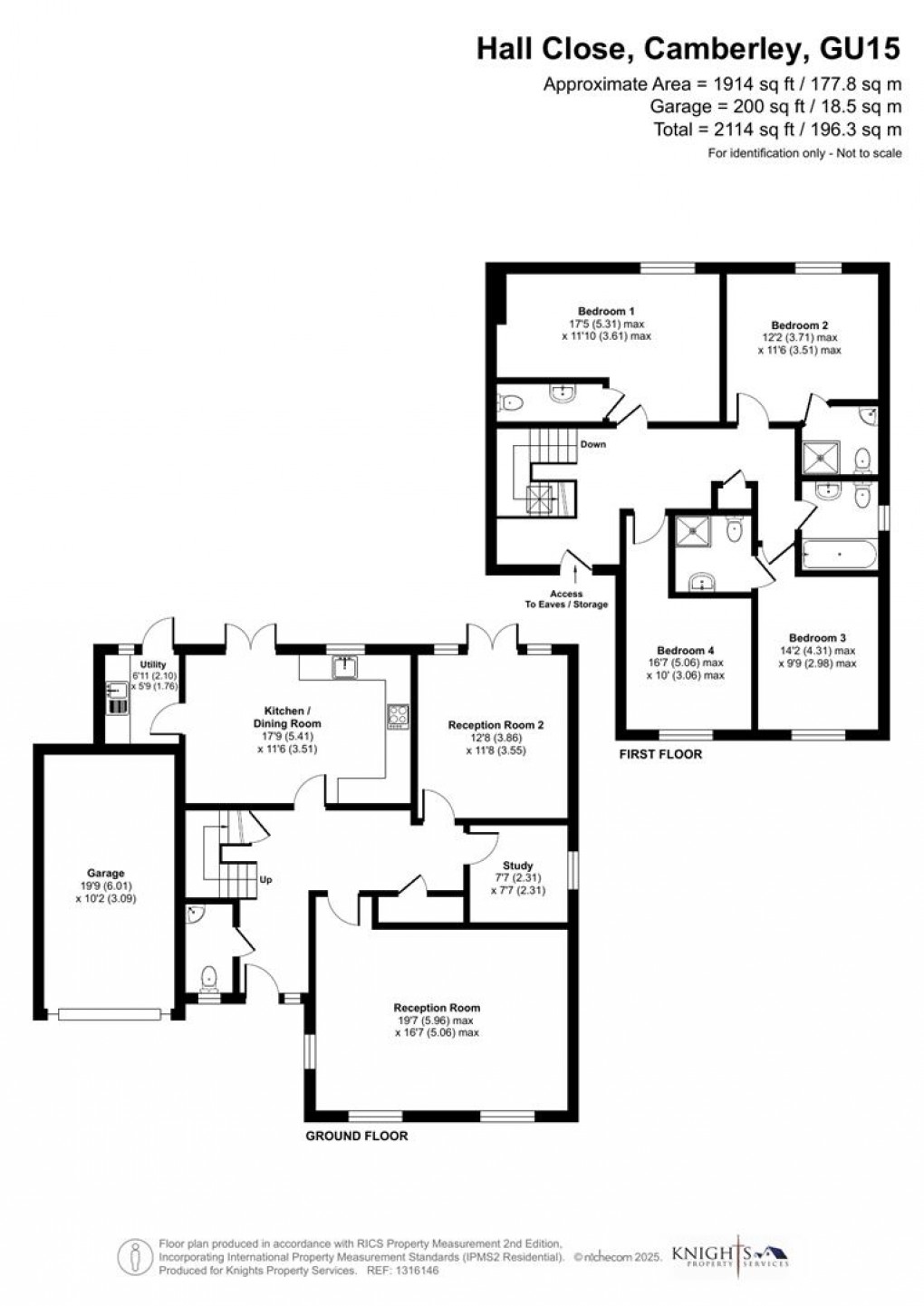 Floorplan for Hall Close, Camberley