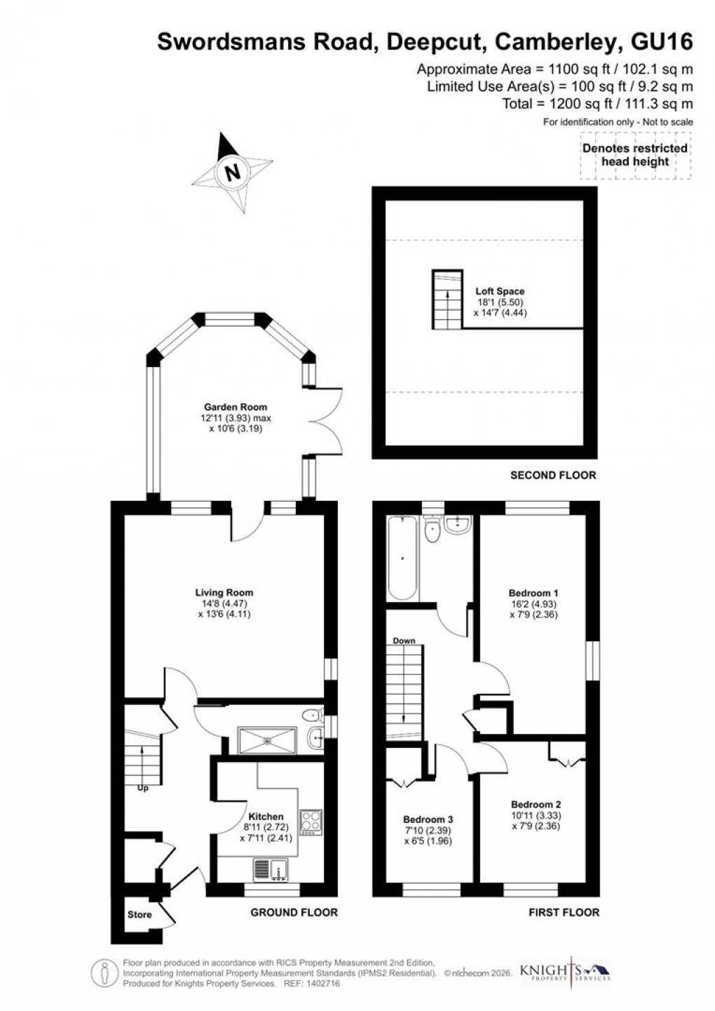Floorplan for Swordsmans Road, Deepcut, Camberley