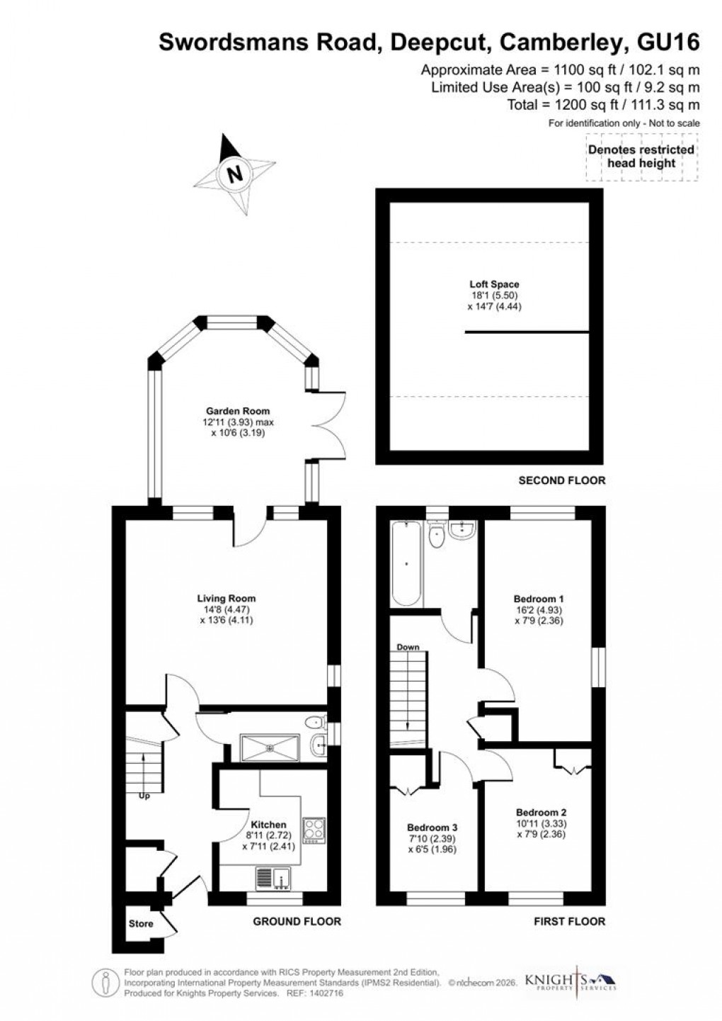 Floorplan for Swordsmans Road, Deepcut, Camberley
