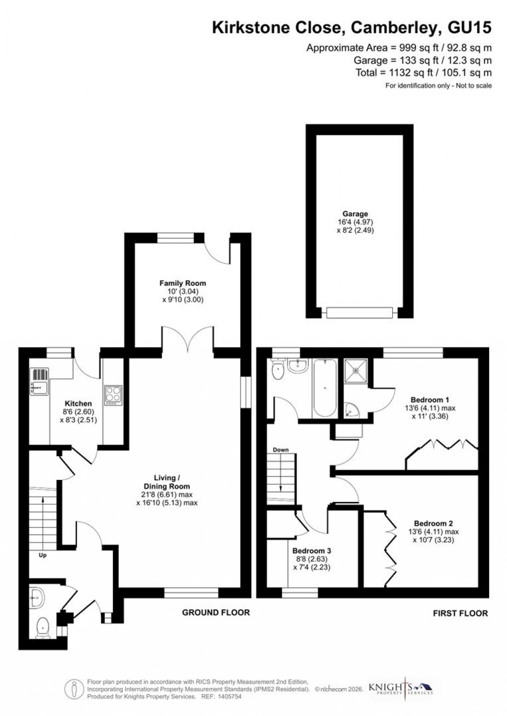 Floorplan for Kirkstone Close, Camberley