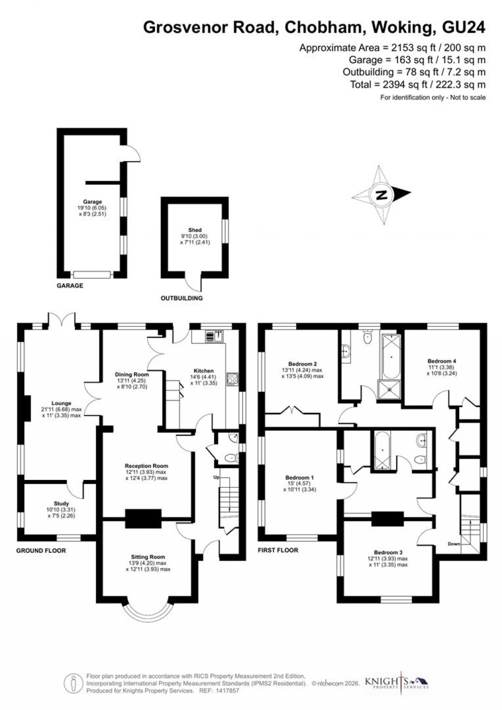 Floorplan for Grosvenor Road, Chobham, Woking