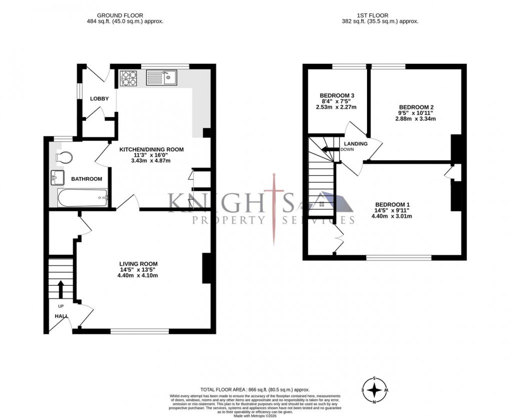Floorplan for Keith Lucas Road, Farnborough