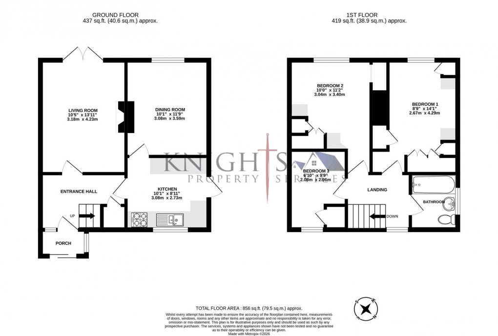 Floorplan for North Farm Road, Farnborough