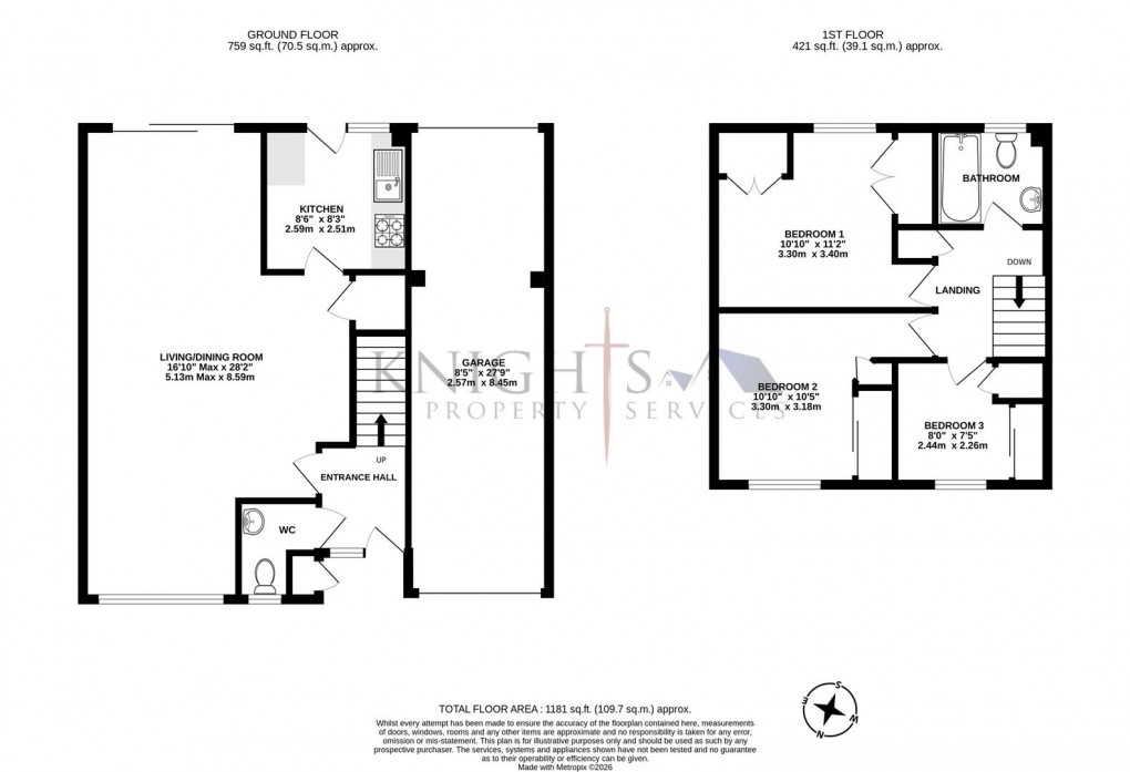 Floorplan for Inglewood Avenue, Camberley