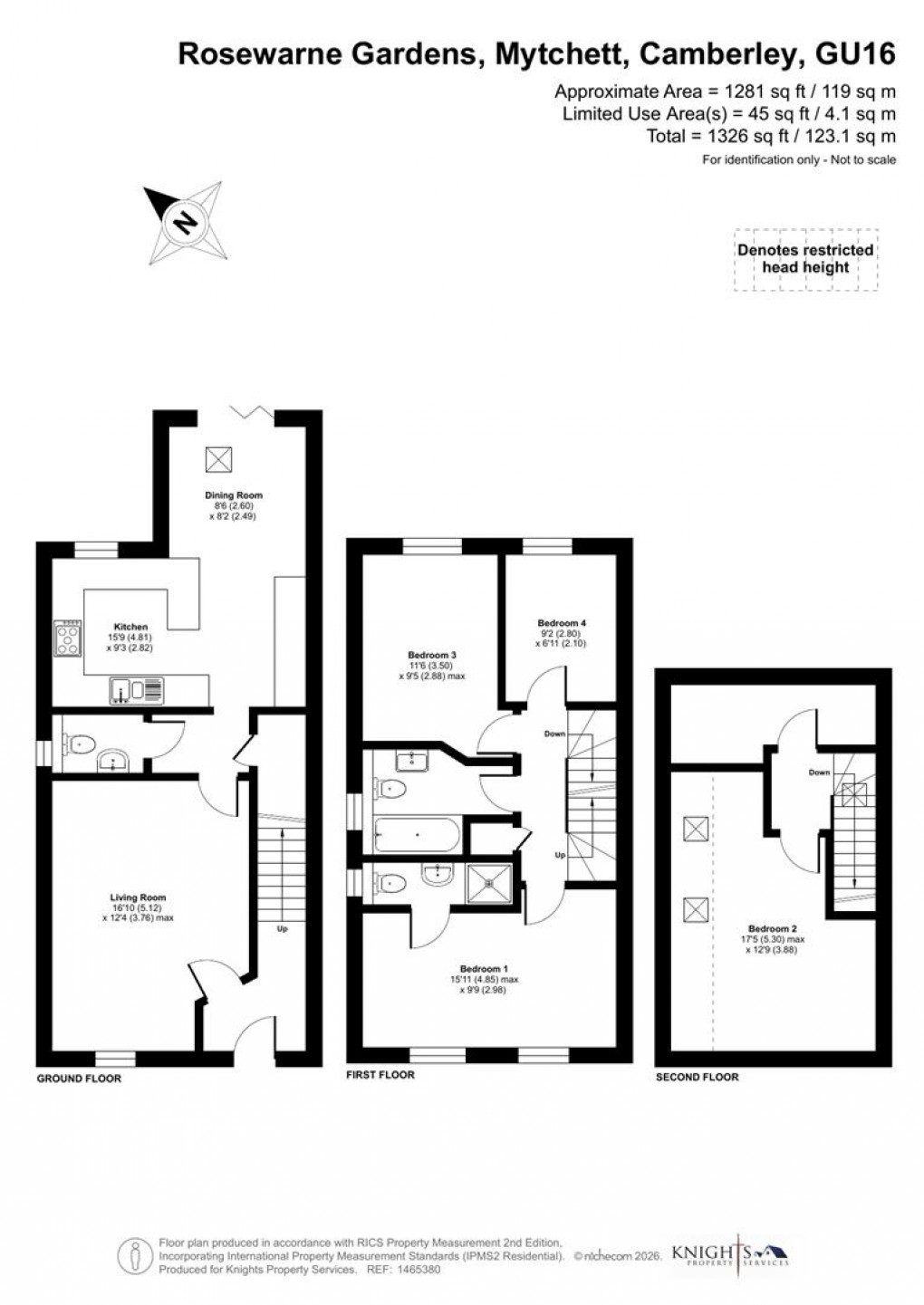 Floorplan for Rosewarne Gardens, Mytchett, Camberley