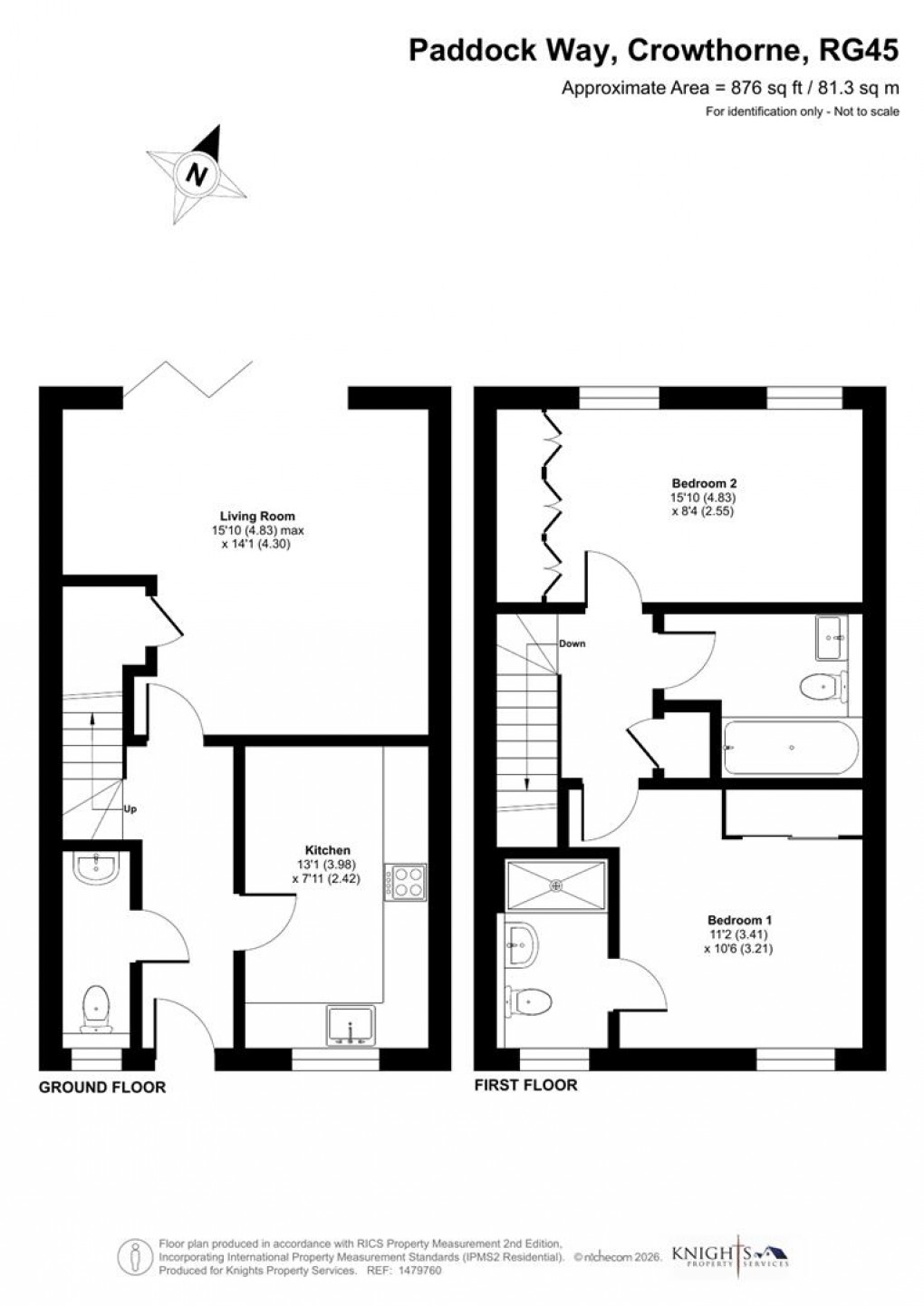 Floorplan for Paddock Way, Crowthorne