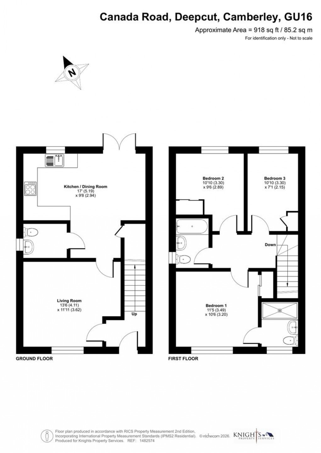 Floorplan for Canada Road, Deepcut, Camberley