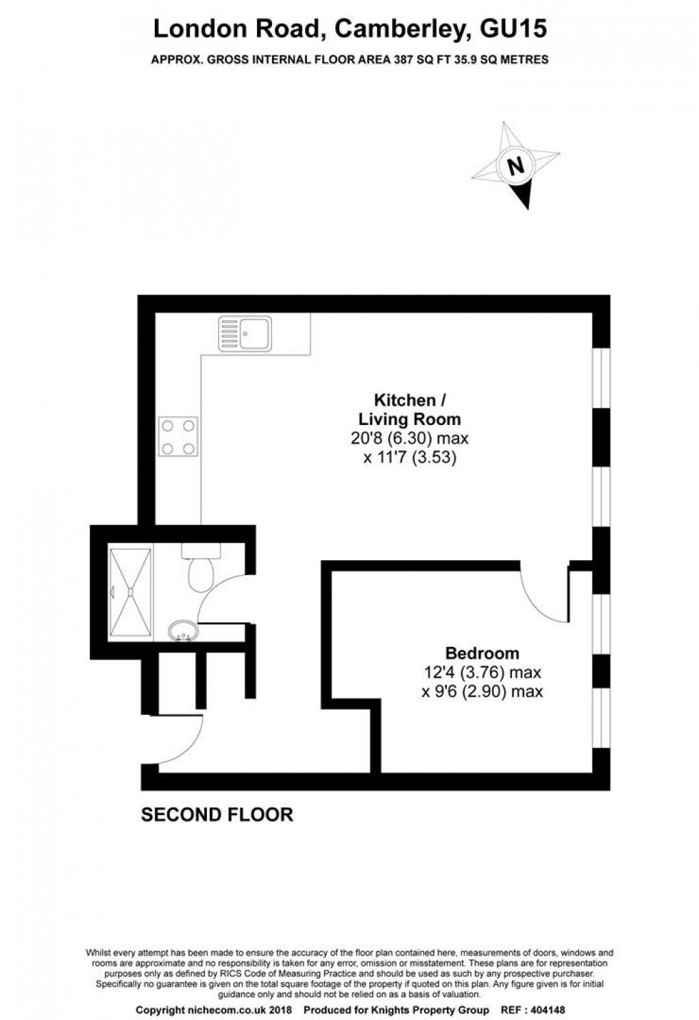 Floorplan for London Heights, London Road, Camberley